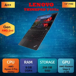 لپ تاپ استوک لنوو 14 اینچ مدل ThinkPad T495s | پردازنده Ryzen 5 pro | رم 8 | حافظه 256