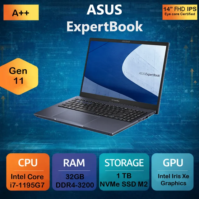 لپ تاپ استوک ASUS ExpertBook B5 - رم 32 - حافظه 1 ترابایت Nvme